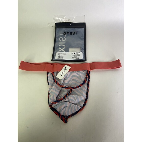 2xist Sexy Sliq Ultra Low Rise Y-Back Thong Wave Bittersweet Mens Size L - Picture 2 of 4